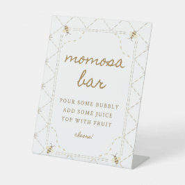 リトルビーベイビーシャワーモモモザバーサイン 台座サイン