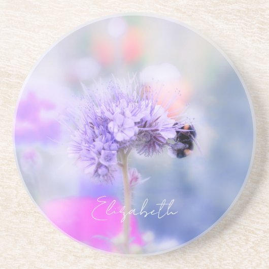 リトルビー名前をカスタムする コースター (正面)