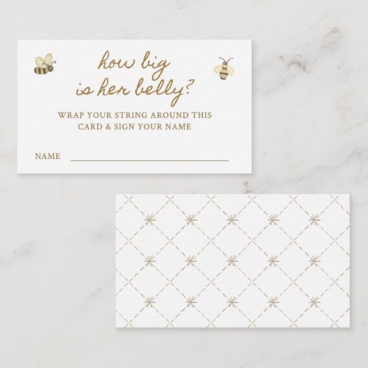 リトルビー赤ちゃんシャワーベリーゲーム エンクロージャーカード (正面/裏面)