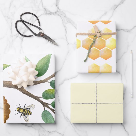 リトルビー赤ちゃんシャワー包装紙シート ラッピングペーパーシート (正面)