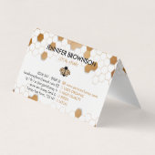 リトルビー飛んでいるオンザ金ゴールドハニカム愛玩主義者 名刺 (裏面)