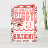 リトルピギー誕生日グリーティングカード 招待状 (正面)