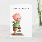 リトルピグ遊ズ・ザ・フルートハッピーバースデー カード (正面)