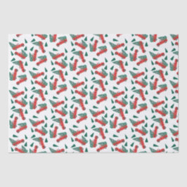 リトルピックアップトラッククリスマスツリーパターンレッド 薄葉紙