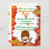 リトルピルグリムカスタムサンクスギビングパーティー 招待状 (正面/裏面)