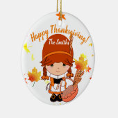 リトルピルグリムサンクスギビングカスタム セラミックオーナメント (右)