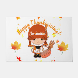 リトルピルグリムサンクスギビングカスタム ドアマット