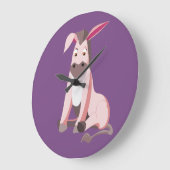 リトルピンクのロバ ラージ壁時計 (傾斜)