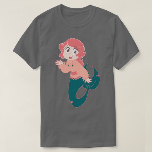 リトルピンクの人魚の少女 Tシャツ (デザイン正面)