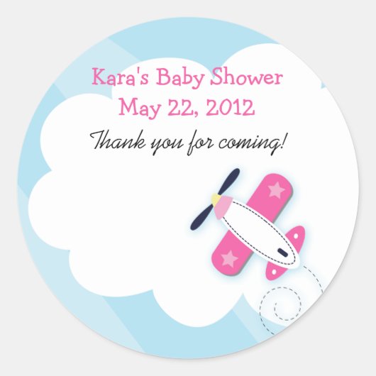 リトルピンクアビエーター飛行機ラウンド特典ステッカー ラウンドシール (正面)