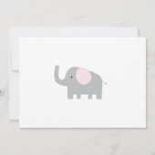 リトルピンクアンドグレーエレファント誕生日招待状 招待状 (裏面)