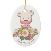 リトルピンクウィンターベアベビー初めてのクリスマス