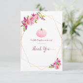 リトルピンクカボチャ赤ちゃんシャワーありがとう サンキューカード (スタンド正面)