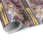 リトルピンクサンタガラ30" x 6' ラッピングペーパー (ロールコーナー)