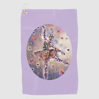 リトルピンクバレリナキュートオリジナルダンスアート ゴルフタオル