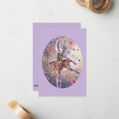 リトルピンクバレリーナカウトオリジナルダンスアート ノートカード (正面/裏面インサイチュ)