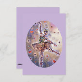 リトルピンクバレリーナカウトオリジナルダンスアート ノートカード (正面/裏面)