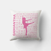 リトルピンクバレリーナタイポグラフィ クッション (裏面)