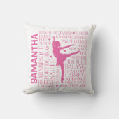 リトルピンクバレリーナタイポグラフィ クッション (正面)