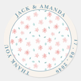 リトルピンクフラワーシック結婚式用シール ラウンドシール