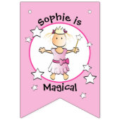 リトルピンクプリンセス誕生日バナー バンティングフラッグ (第2の旗)