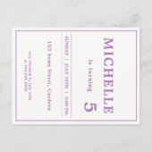 リトルピンクユニコーンバースデーパーティー招待状 インビテーションポストカード (裏面)