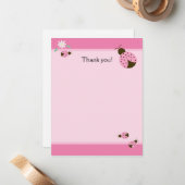 リトルピンクレディバグズフラットマットありがとうございました ノートカード (正面/裏面インサイチュ)