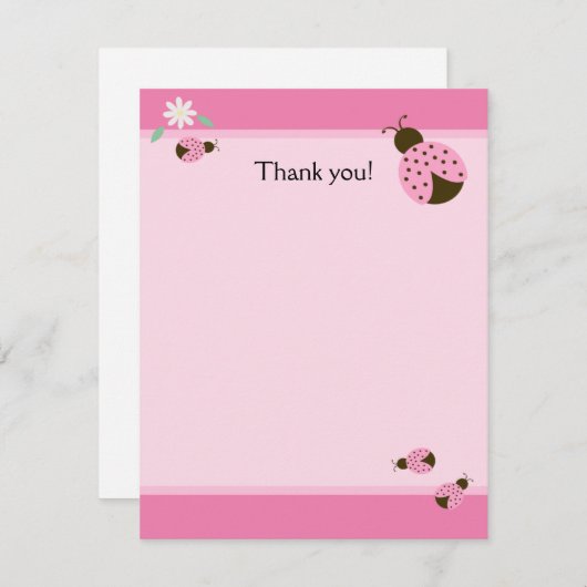 リトルピンクレディバグズフラットマットありがとうございました ノートカード (正面/裏面)