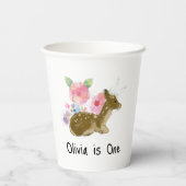 リトルピンクワイルドフラワーズウッドランドベビー1日目 紙コップ (裏面)