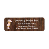 リトルピンク女性のカーボーイベビーシャワー差出人住所 ラベル (正面)