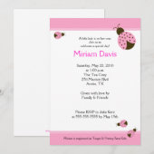 リトルピンクLadybugs 5x7ベビーシャワー招待状 招待状 (正面/裏面)