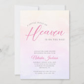 リトルピース天国ピンクベビーシャワー招待状 招待状 (正面)