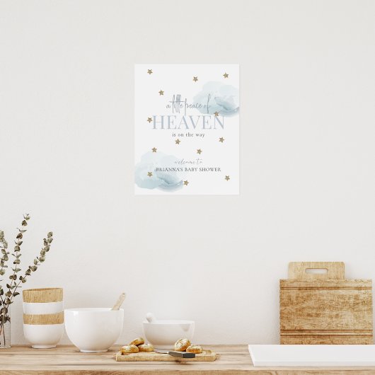 リトルピース天国ブルーボーイベビーシャワーへようこそ ポスター (キッチン)