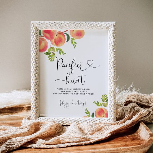 リトルピーチおしゃぶり狩りベビーシャワーゲームポスター ポスター