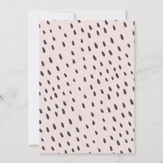 リトルピーチウォーターカラーホワイトベビーシャワー 招待状 (裏面)