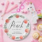 リトルピーチウォーターカラーリースベビーシャワー ペーパープレート (パーティー)