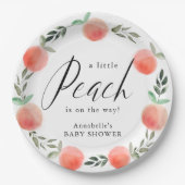 リトルピーチウォーターカラーリースベビーシャワー ペーパープレート (正面)