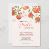 リトルピーチオンザウェイピーチテーマベビーシャワー 招待状 (正面)
