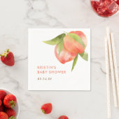 リトルピーチガールベビーシャワーフルーツ スタンダードカクテルナプキン (インサイチュ)