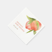 リトルピーチガールベビーシャワーフルーツ スタンダードカクテルナプキン (角)