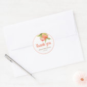 リトルピーチガール赤ちゃんシャワーありがとうラベル ラウンドシール (封筒)