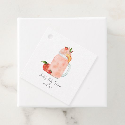 リトルピーチフルーツスムージー女の子ベビーシャワー フェイバータグ (インサイチュ)