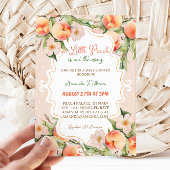 リトルピーチフローラピンクサマーベビーガールシャワー 招待状