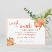 リトルピーチベビーガール1st誕生日パーティー 招待状 (スタンド正面)