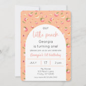 リトルピーチ誕生日写真 招待状 (正面)