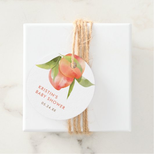 リトルピーチ赤ちゃんシャワーありがとうお願い フェイバータグ (インサイチュ)