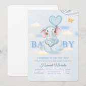 リトルピーナッツがやってくる ブルーハートバルーン招待状 招待状 (正面/裏面)