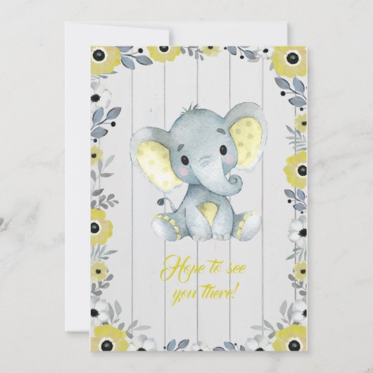 リトルピーナッツイエローベビー素朴シャワー招待状 招待状 (裏面)