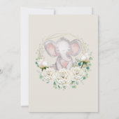 リトルピーナッツウォーターカラーフローラゾウ 招待状 (裏面)