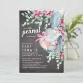 リトルピーナッツエレファントガールズベビーシャワー 招待状 (スタンド正面)